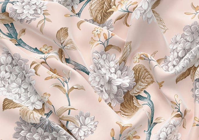 Bouquet Velvet, Soft Apricot - Motorised Roman Blind - Image 4